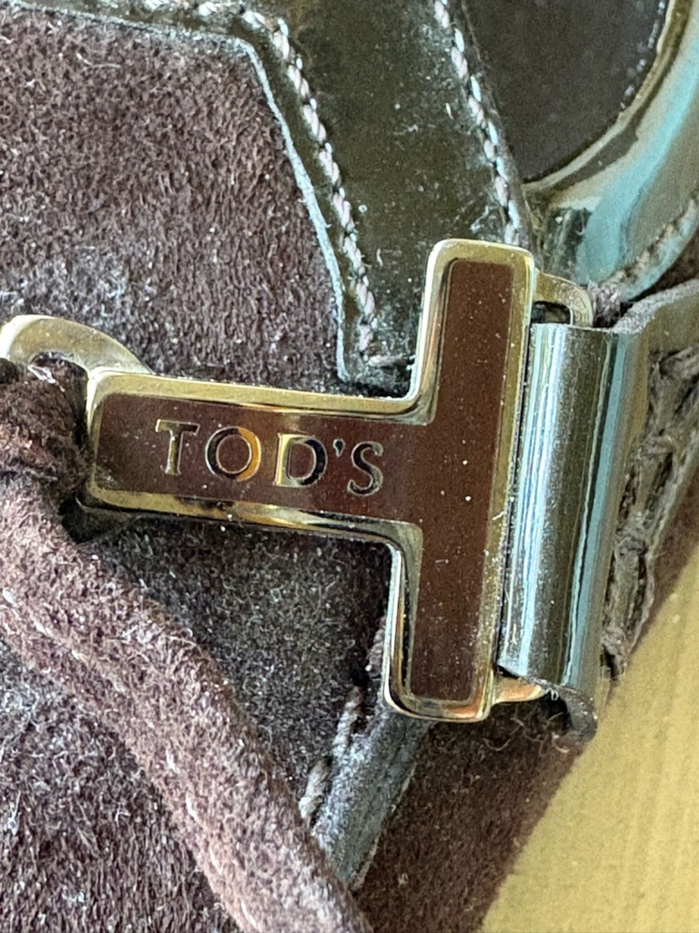 Tod's Timeless Classic Brown Suede Block Heel Loafers With Logo. Women’s EU 37 - Picture 16 of 16